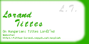 lorand tittes business card
